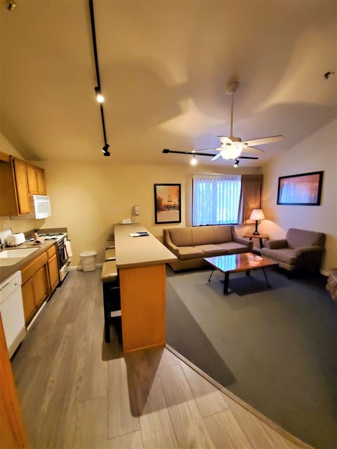 Family Condo, 1 Bedroom, Kitchenette (No A/C) | Private kitchen | Full-size fridge, microwave, stovetop, dishwasher