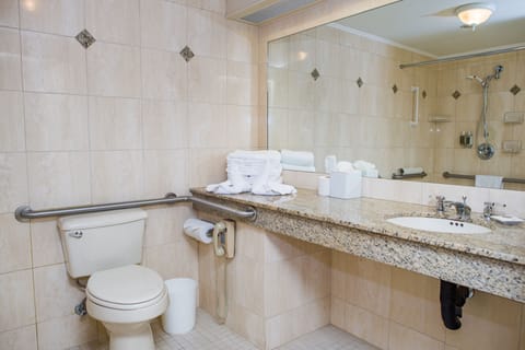 Classic Room, 1 Queen Bed - Accessible | Bathroom | Shower, designer toiletries, hair dryer, bathrobes