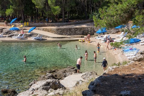 Beach nearby, sun loungers, beach umbrellas, beach towels