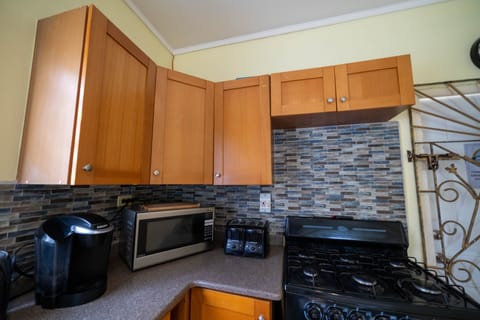 Elite Room, 2 Bedrooms, Garden View, Garden Area | Private kitchen | Fridge, microwave, oven, stovetop