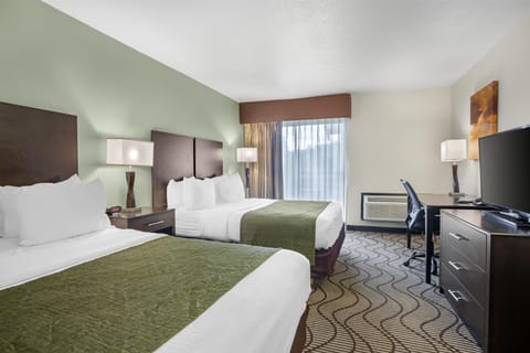 Deluxe Room, 2 Queen Beds, Non Smoking, Refrigerator & Microwave | Premium bedding, in-room safe, blackout drapes, iron/ironing board