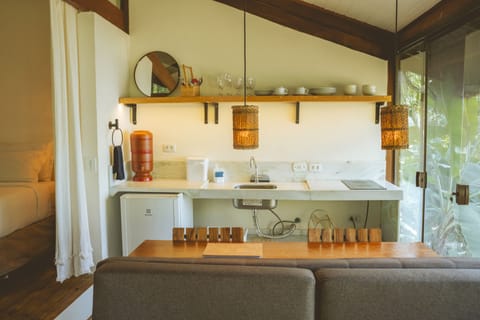 Deluxe Studio, Kitchenette, Partial Sea View | Private kitchen | Stovetop