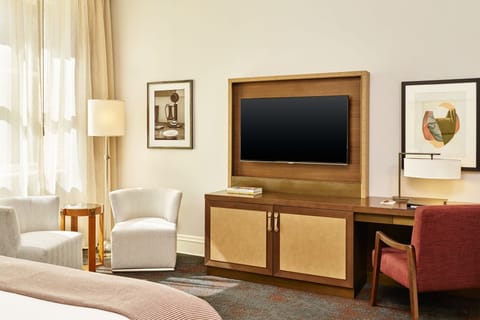 48-inch flat-screen TV with satellite channels, TV