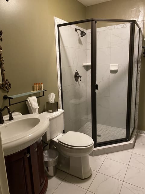 Room, 1 King Bed | Bathroom | Free toiletries, hair dryer, towels, soap