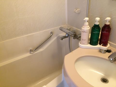 Combined shower/tub, free toiletries, hair dryer, bathrobes