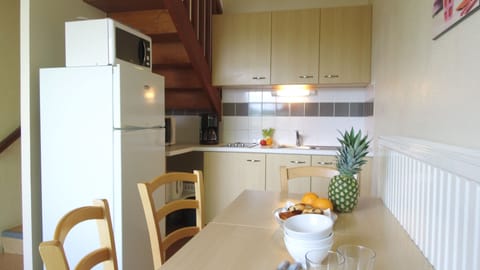 Fridge, microwave, stovetop, espresso maker