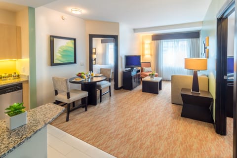 Suite, 2 Bedrooms | Living room | Flat-screen TV