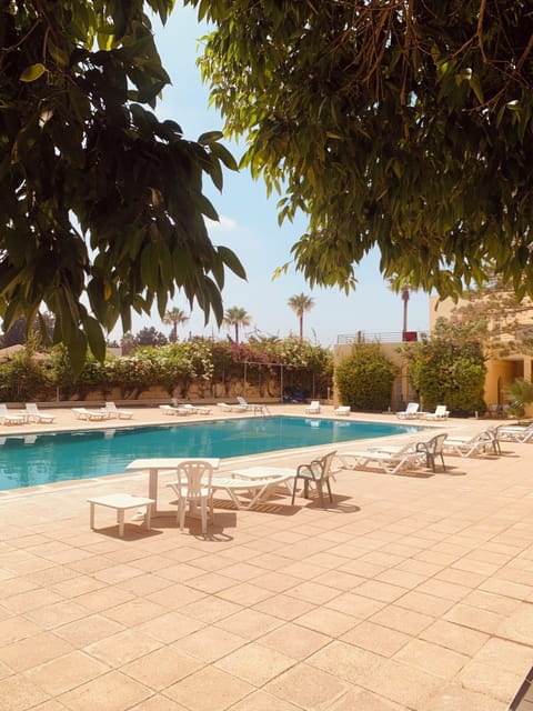 Seasonal outdoor pool, pool umbrellas, sun loungers