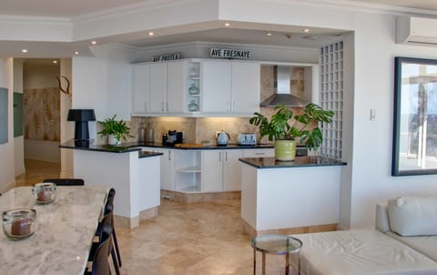 Luxury Apartment | Private kitchen | Full-size fridge, microwave, oven, stovetop