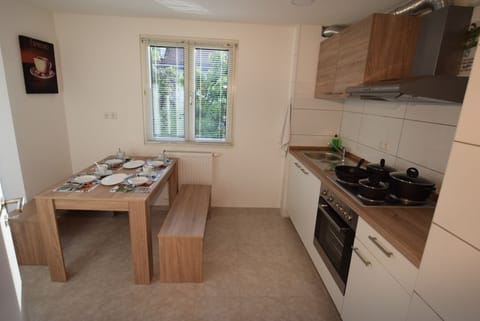 Apartment, 3 Bedrooms (23-00) | Private kitchen | Fridge, microwave, stovetop, coffee/tea maker