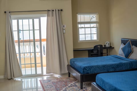 Deluxe Double Room, 2 Double Beds, Balcony, Sea View | 1 bedroom, premium bedding, individually decorated