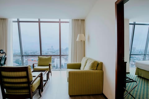 Suite, 1 Bedroom, City View | Down comforters, in-room safe, desk, blackout drapes