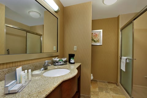 Two queen beds non smoking | Bathroom | Shower, hair dryer, towels