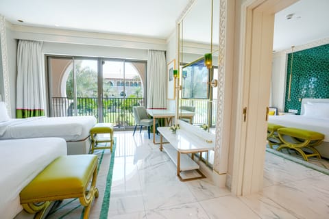 Family Twin Room, 2 Bedrooms, Garden View | Premium bedding, in-room safe, individually furnished, desk