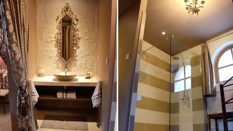 Luxury Suite, Terrace (Baroque) | Bathroom | Shower, hair dryer, bathrobes, towels