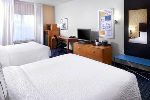 Room, 2 Queen Beds | In-room safe, desk, iron/ironing board, free cribs/infant beds