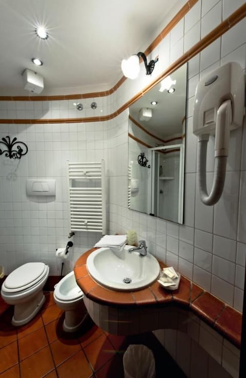 Single Room | Bathroom | Shower, hair dryer, bidet, towels