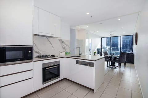 2 Bedroom Apartment | Private kitchen | Full-size fridge, microwave, oven, stovetop