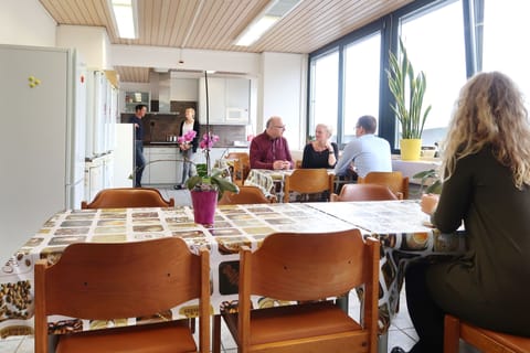 Shared fridge, microwave