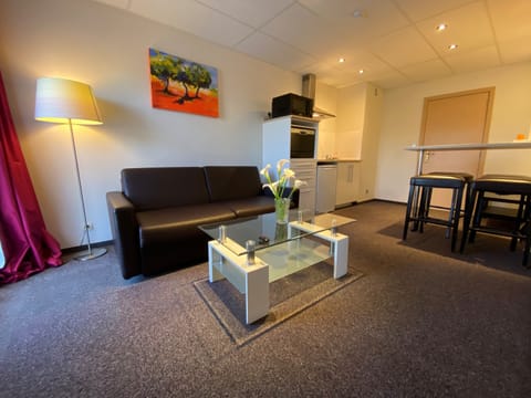 Business Apartment | In-room safe, desk, laptop workspace, blackout drapes