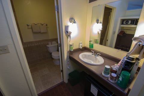 Standard Room, 2 Queen Beds (North) | Bathroom | Combined shower/tub, hair dryer, towels