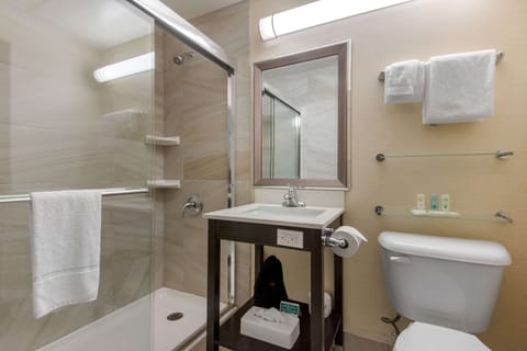 Standard Room, 1 Queen Bed, Non Smoking | Bathroom | Combined shower/tub, hair dryer, towels