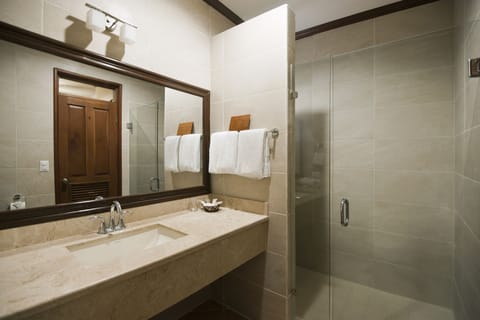 Queen Room | Bathroom | Shower, free toiletries, hair dryer, towels