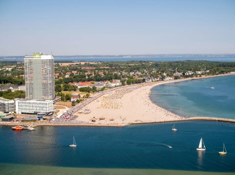 On the beach, white sand