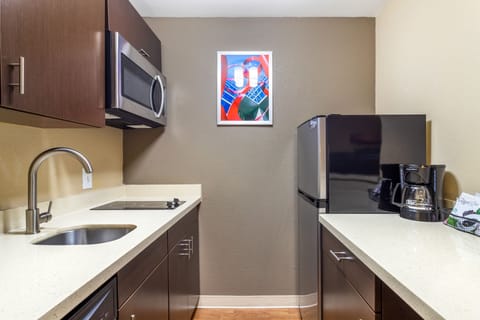 Suite, 2 Queen Beds, Non Smoking | Private kitchen | Full-size fridge, microwave, stovetop, dishwasher