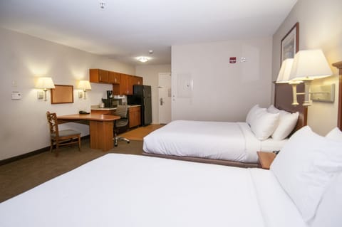 Studio Suite, 2 Queen Beds | Premium bedding, in-room safe, desk, laptop workspace