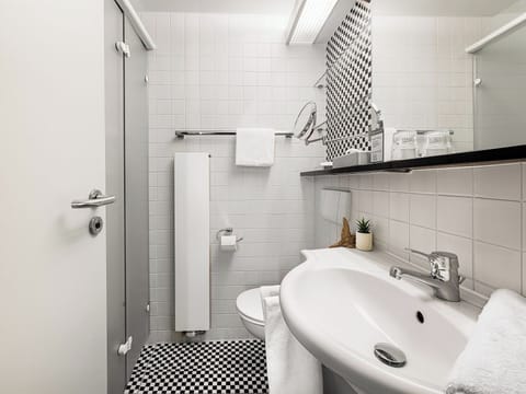 Single Room | Bathroom | Shower, hair dryer, towels, soap