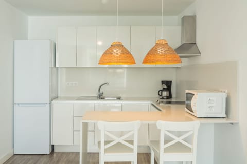 Premium Apartment | Private kitchen | Full-size fridge, microwave, stovetop, coffee/tea maker