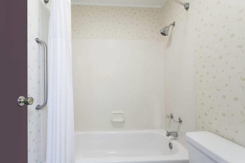 Bathtub, free toiletries, hair dryer, towels