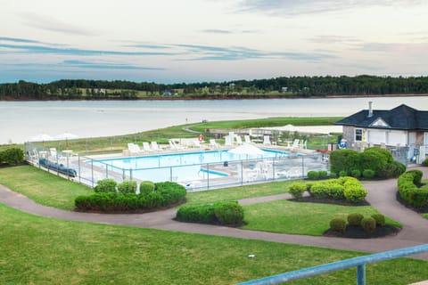 Indoor pool, outdoor pool, sun loungers