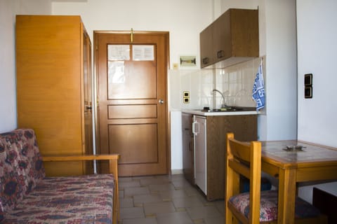 Basic Apartment | Private kitchenette | Fridge, stovetop, coffee/tea maker, cookware/dishes/utensils