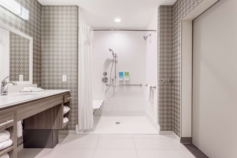 Suite, 1 King Bed, Accessible (Roll-In Shower, Mobility & Hearing) | Bathroom shower