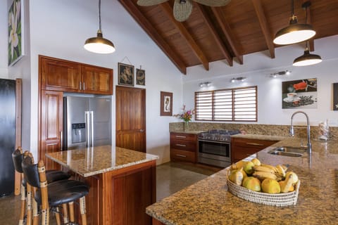 Luxury Villa, 4 Bedrooms, Ocean View, Sea Facing | Private kitchen | Full-size fridge, microwave, oven, stovetop