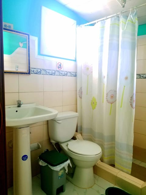 Comfort Double Room, 2 Double Beds, Accessible, Smoking | Bathroom | Shower, rainfall showerhead, towels