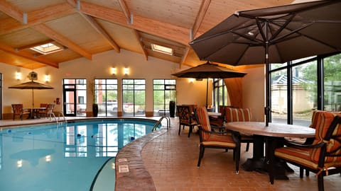 Indoor pool, sun loungers