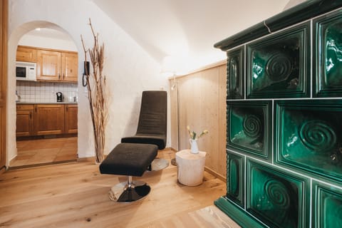 Fridge, microwave, stovetop, espresso maker