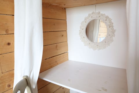 Individually decorated, individually furnished, desk, iron/ironing board