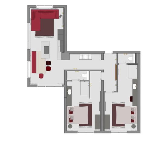 Luxury Apartment, 2 Bedrooms, Kitchen | Floor plan