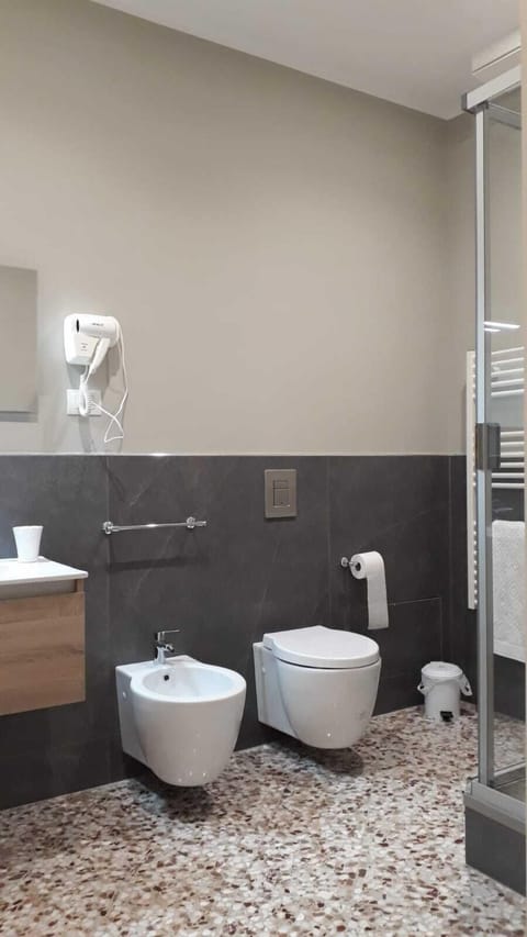 Standard Double Room | Bathroom | Shower, hair dryer, slippers, bidet