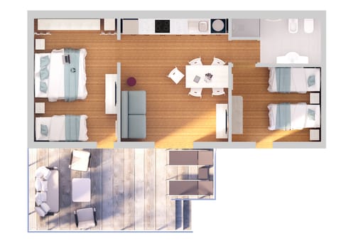 Superior Bungalow, Terrace, Garden View (Leccio) | Floor plan