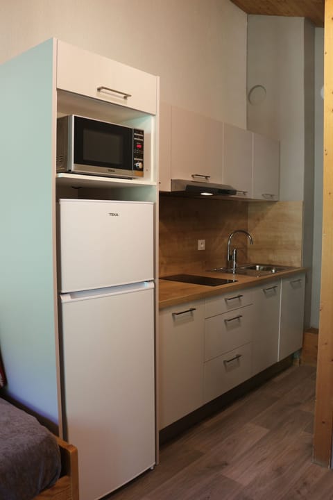 Family Apartment, Multiple Beds | Private kitchen | Fridge, microwave, oven, stovetop