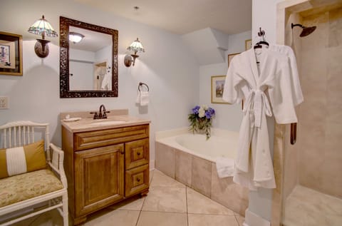 Telfair | Bathroom | Shower, free toiletries, hair dryer, bathrobes