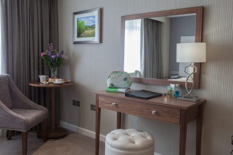 In-room safe, desk, laptop workspace, iron/ironing board