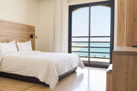 Sea View Double Room | Desk, blackout drapes, free WiFi, bed sheets