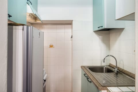Romantic Apartment, 1 Double Bed, Terrace, Pool View | Private kitchen | Full-size fridge, stovetop, cookware/dishes/utensils, cleaning supplies