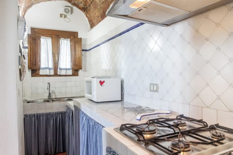 Superior Apartment, 1 Bedroom, Patio, Ground Floor | Private kitchen | Full-size fridge, stovetop, cookware/dishes/utensils, cleaning supplies